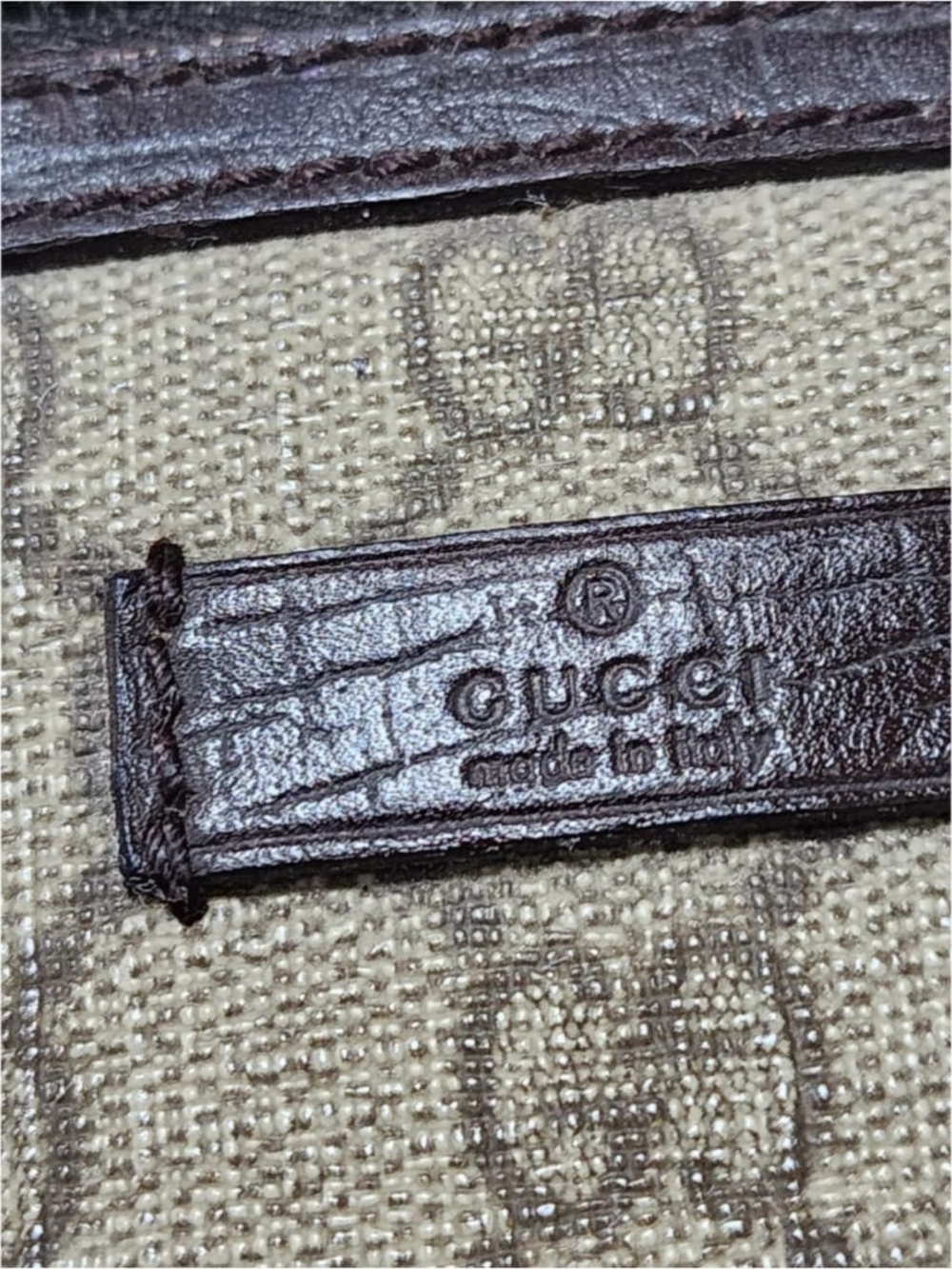 Authentic GUCCI GG Plus Monogram Double Buckle Flap Messenger Bag Beige/Brown - Picture 14 of 15
